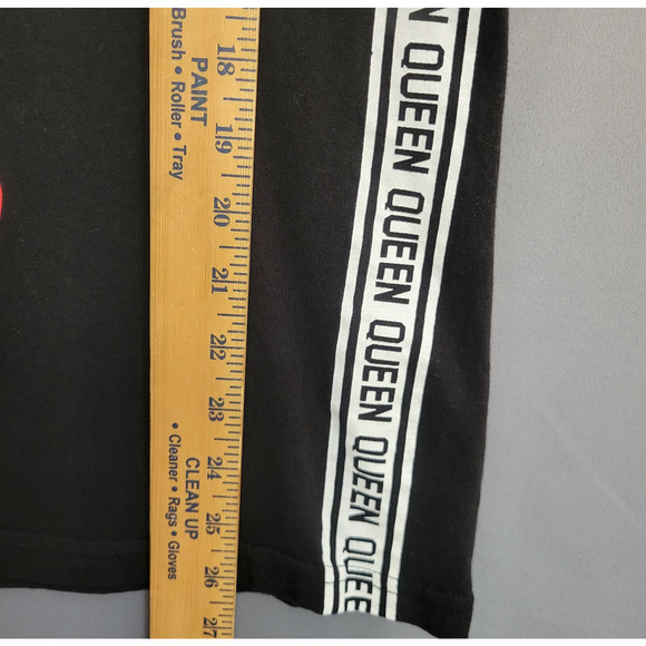 On Fire Hooded Top Womens 1X Black White Queen Graphic Drawstring Sleeveless - Picture 7 of 10